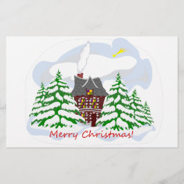 Kerst komt naar het familiehuis briefpapier