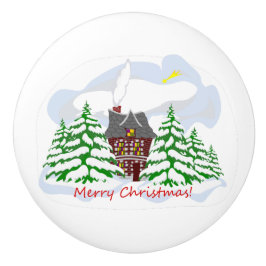 Kerst komt naar het familiehuis keramische knop