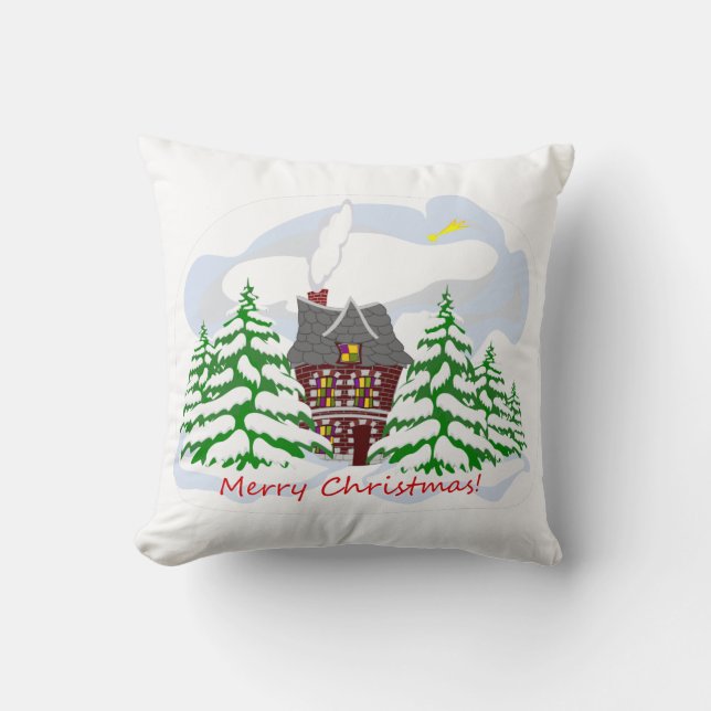 Kerst komt naar het familiehuis kussen (Voorkant)