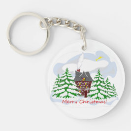 Kerst komt naar het familiehuis sleutelhanger