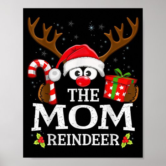 Kerst komt overeen met de rendierfamilie van de mo poster (Voorkant)