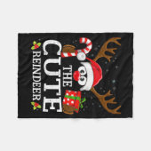 Kerst komt overeen met het schattige rendiergezin fleece deken (Voorkant (Horizontaal))