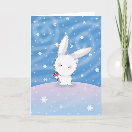 Kerst Konijn Kaart Sneeuw Konijn (Voorkant)