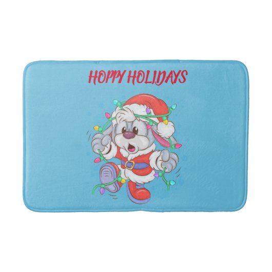Kerst Konijn Kerstbadmat Badmat (Voorkant)