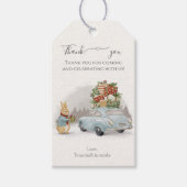 Kerst Konijn Peter en Auto Cadeaulabel (Voorkant)