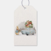 Kerst Konijn Peter en Auto Cadeaulabel (Achterkant)