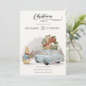 Kerst Konijn Peter en Auto Kaart (Staand voorkant)