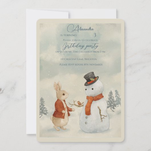 Kerst Konijn Peter verjaardag Kaart (Voorkant)