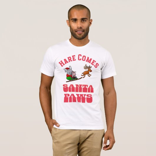 Kerst, Konijn thema Canvas T-shirt (Voorkant volledig)