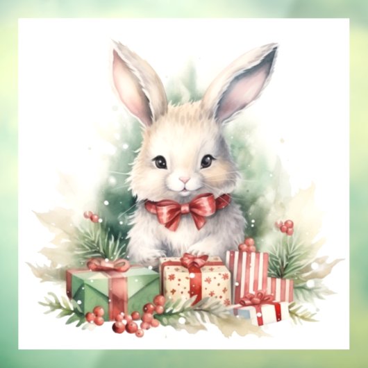 Kerst Konijn Venster Cling Raamsticker (Vel 3)