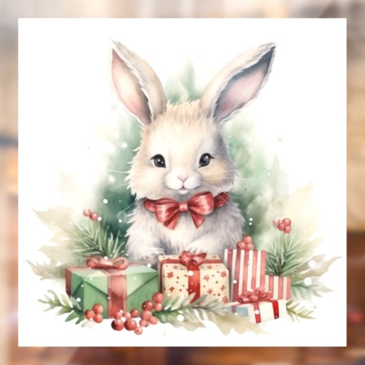 Kerst Konijn Venster Cling Raamsticker (Vel 2)