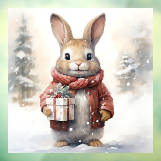 Kerst Konijn Venster Cling Raamsticker (Vel 3)