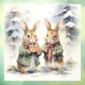 Kerst Konijn Venster Cling Raamsticker (Vel 3)