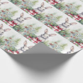 Kerst Konijn Wrapping Papier (Hoek)