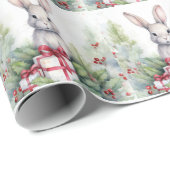 Kerst Konijn Wrapping Papier (Rol Hoek)