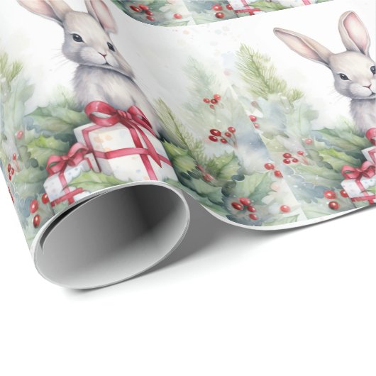 Kerst Konijn Wrapping Papier (Rol Hoek)