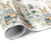 Kerst Konijn Wrapping Papier (Rol Hoek)