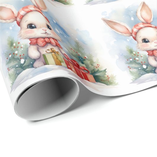 Kerst Konijn Wrapping Papier (Rol Hoek)