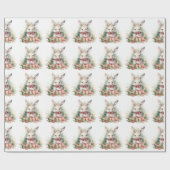 Kerst Konijn Wrapping Papier (Vlak)