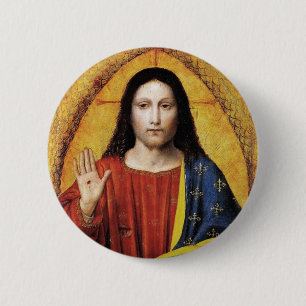 KERST KONING RONDE BUTTON 5,7 CM