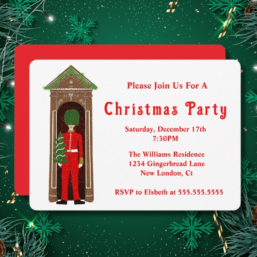 Kerst Koninklijke Garde met peperkoek huis Kaart