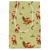 Kerst Kookaburra Aquarel Gift Bag Medium Cadeauzakje (Voorkant)