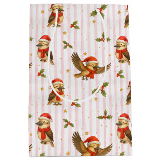 Kerst Kookaburra Aquarel Gift Bag Medium Cadeauzakje