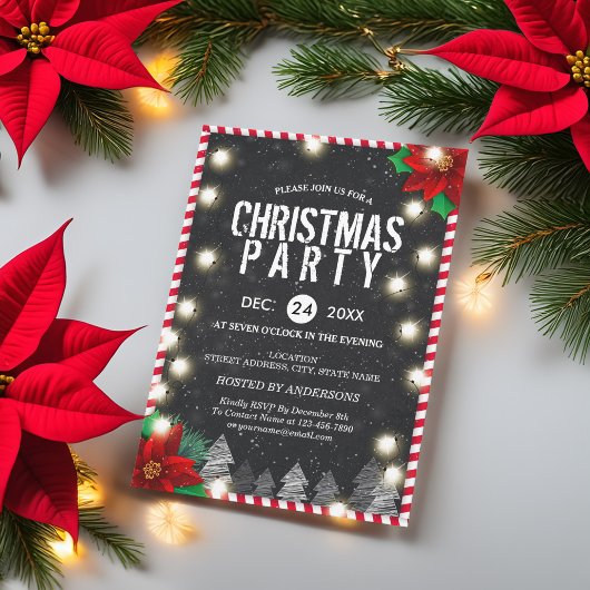 Kerst Koord Licht Zwart Wit Rood Kaart