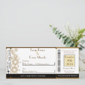 Kerst Koper Boarding Pass Bruiloft uitnodiging (Staand voorkant)