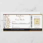 Kerst Koper Boarding Pass Bruiloft uitnodiging (Voorkant)