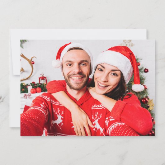 Kerst Koppel Foto Modern Merry and Bright Feestdagenkaart (Achterkant)
