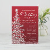 Kerst Koppels Douche Rood Zilver Kaart (Staand voorkant)