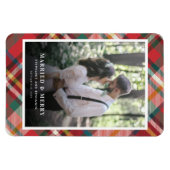 Kerst Koppels Foto Getrouwd en Vrolijk Vakantie Magneet (Horizontaal)