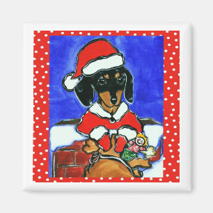 Kerst Korthalsdachshund Magneet