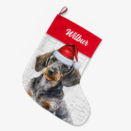 Kerst Kortharige Doxer Kerstman Hond Naam Grote Kerstsok