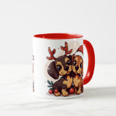 Kerst Kortharige Honden Mok (Voorkant rechts)