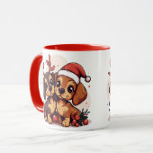 Kerst Kortharige Honden Mok (Voorkant links)