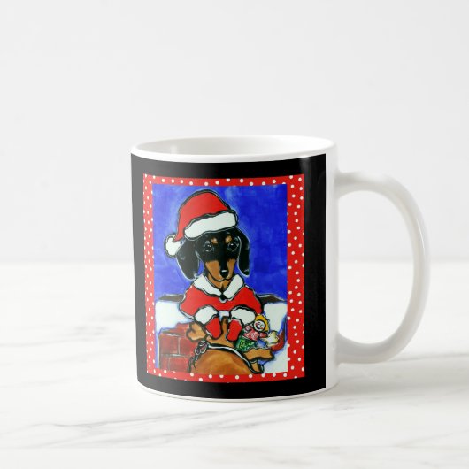 Kerst Kortharige Teckel Koffiemok (Rechts)