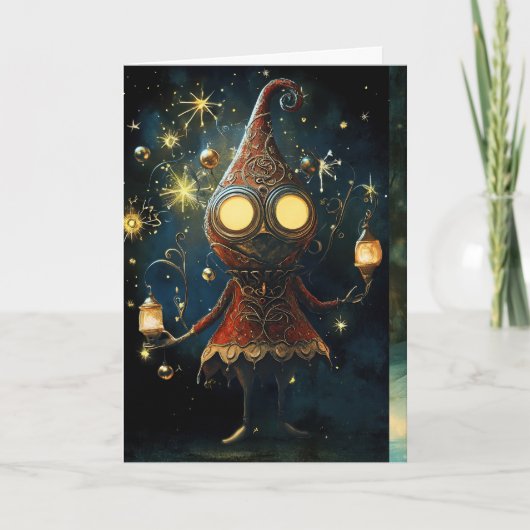 ** Kerst Kosmische Ogen Glanzen Met Liefde AP97 Bedankkaart (Voorkant)