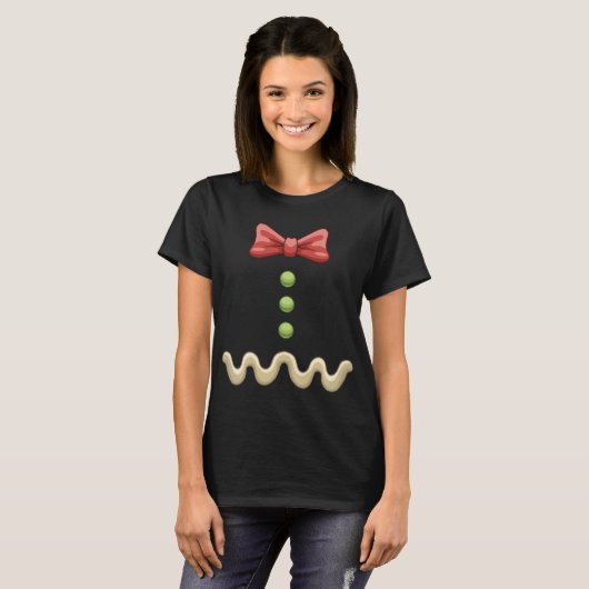Kerst-kostuum Gingerbrood Fun-kerstfeest T-shirt (Voorkant volledig)