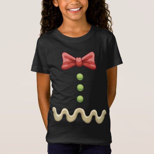 Kerst-kostuum Gingerbrood Fun-kerstfeest T-shirt (Voorkant)