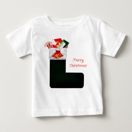 Kerst Kous Baby T-shirt (Voorkant)