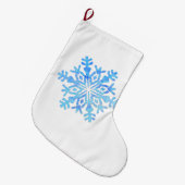 Kerst kous blauw sneeuwvlok ontwerp grote kerstsok (Voorkant (Hangend))