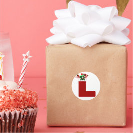 Kerst kous envelop afdichtingen ronde sticker