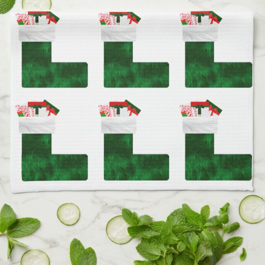 Kerst kous keukenhanddoeken (Gevouwen)
