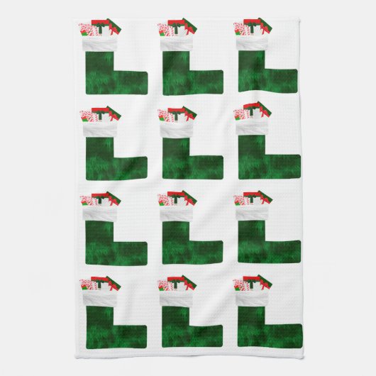 Kerst kous keukenhanddoeken (Verticaal)