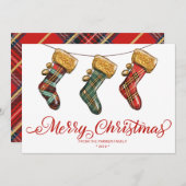 Kerst Kous Vakantie Groet Kaart (Voorkant / Achterkant)