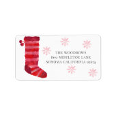 Kerst Kous Waterverf Etiket (Voorkant)