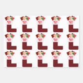 Kerst Kous Wrapping Papier Bladen Set van 3 Inpakpapier Vel (Voorkant 3)