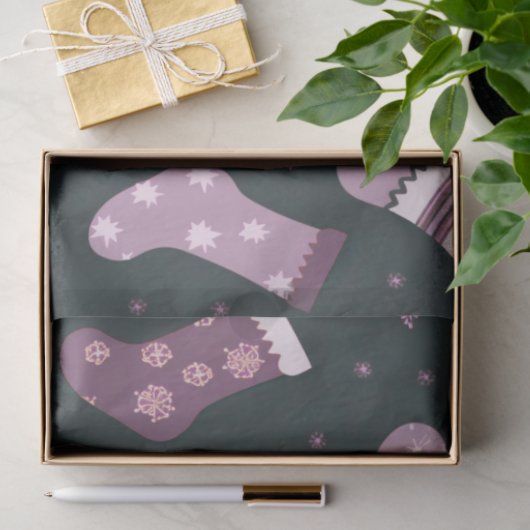 Kerst Kousen, Sneeuwvlokken & Sterren Kerstmis Tissuepapier (Geschenk)
